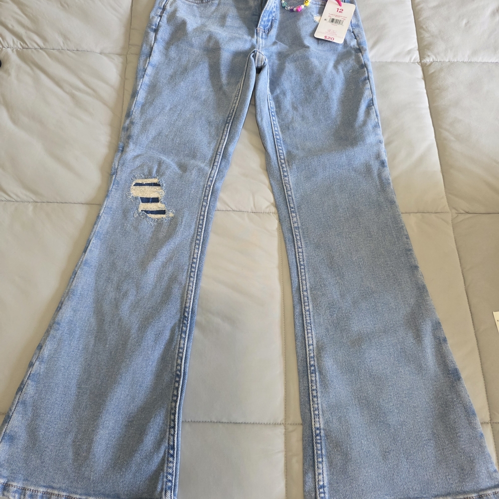Justice Light Blue Flared Girls Jeans